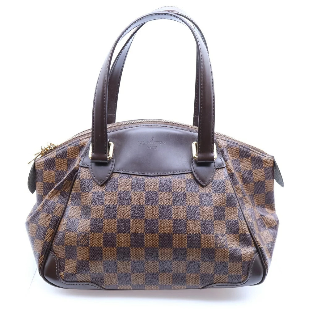LOUIS VUITTON Damier Verona Handbag Brown Leather